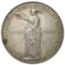 Монета 1 талер 1862 года Германские государства — Франкфурт — Немецкий фестиваль стрельбы (аверс)