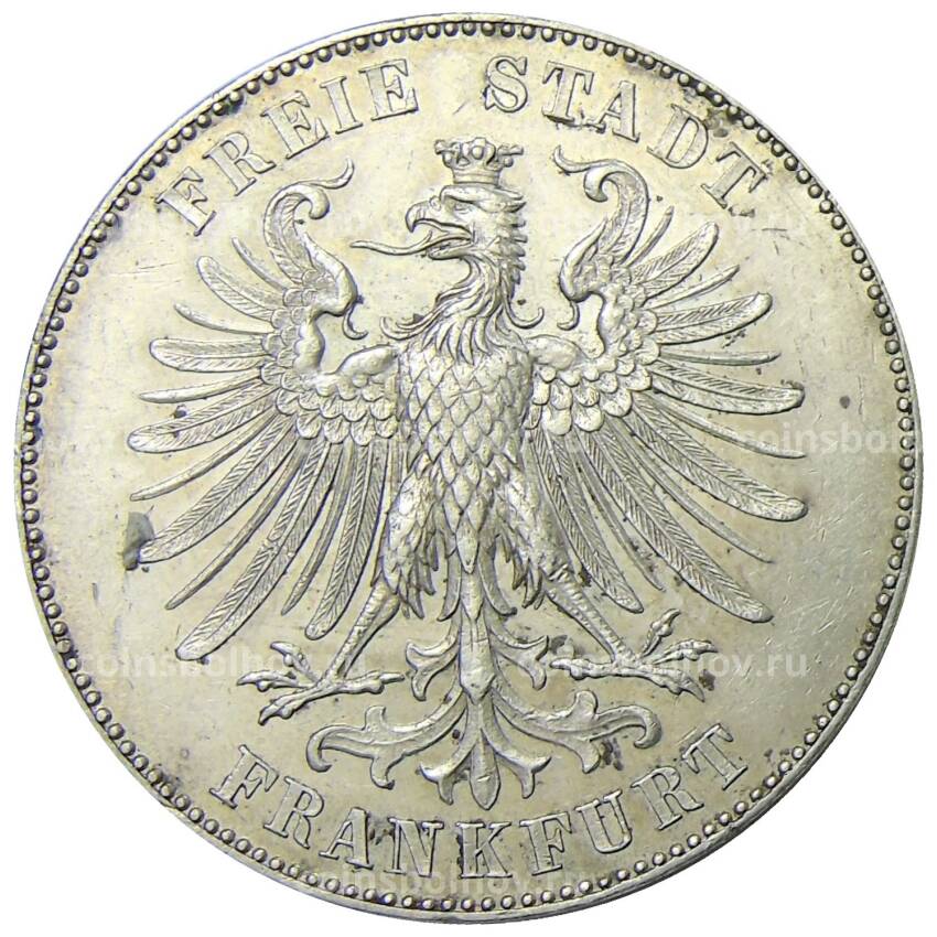 Монета 1 талер 1859 года Германские государства — Франкфурт — 100 лет со дня рождения Фридриха Шиллера (вид 2)
