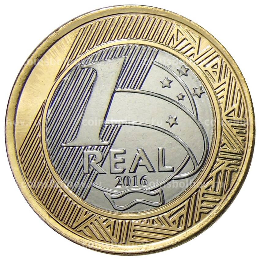Монета 1 реал 2016 года Бразилия XV летние Паралимпийские игры, Рио-де-Жанейро 2016 — Паралимпийское плавание (вид 2)