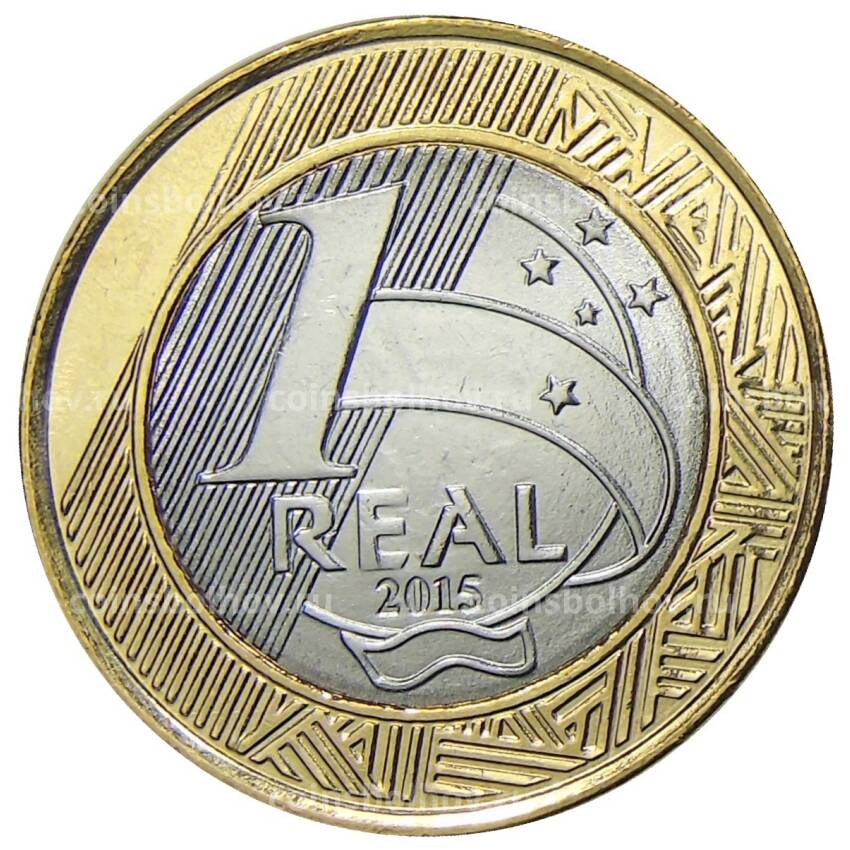 Монета 1 реал 2015 года Бразилия XV летние Паралимпийские игры, Рио-де-Жанейро 2016 — Параканоэ (вид 2)