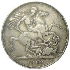 Монета 1 крона 1889 года Великобритания (аверс)