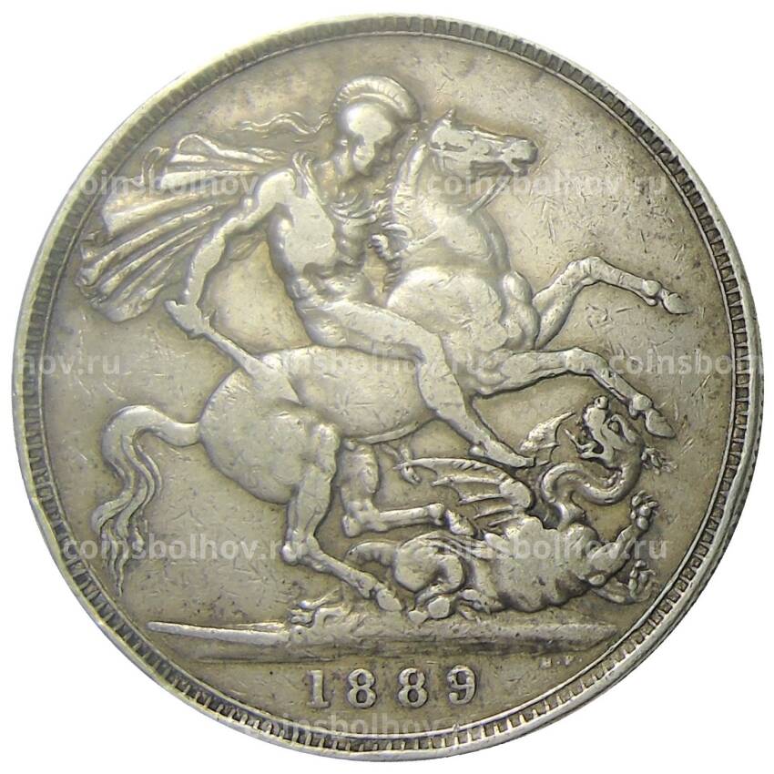 Монета 1 крона 1889 года Великобритания