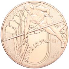 Монета 1/4 евро 2024 года Франция «XXXIII летние Олимпийские игры в Париже 2024 года — Прыжки с шестом» (аверс)