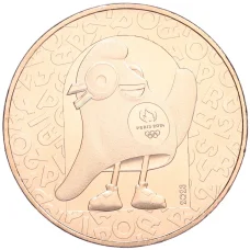 Монета 1/4 евро 2023 года Франция «XXXIII летние Олимпийские игры в Париже 2024 года — Талисман Фриж» (аверс)