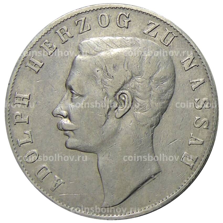 Монета 1 союзный талер 1859 года Германские государства —Нассау (вид 2)
