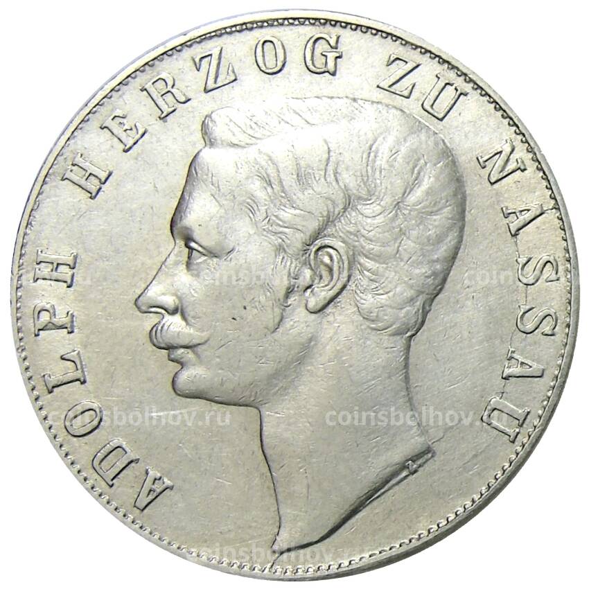 Монета 1 союзный талер 1860 года Германские государства — Нассау (вид 2)