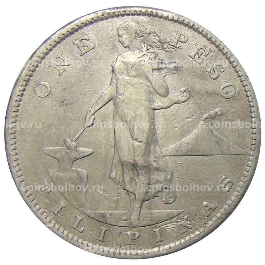 Монета 1 песо 1907 года Филиппины