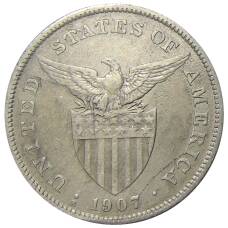 Монета 1 песо 1907 года Филиппины (реверс)