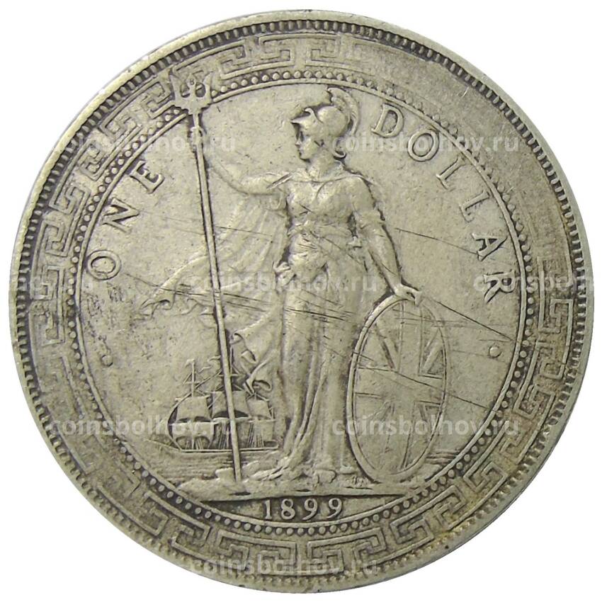 Монета 1 доллар 1899 года Великобритания «Торговый доллар»