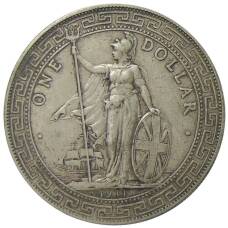 Монета 1 доллар 1911 года Великобритания «Торговый доллар» (аверс)