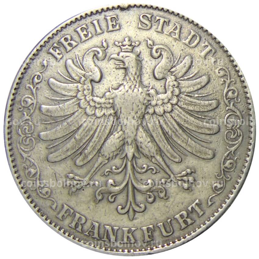 Монета 2 талера 1844 года Германские государства — Франкфурт (вид 2)