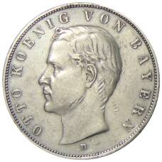 Монета 3 марки 1909 года D Германия (Бавария) (аверс)