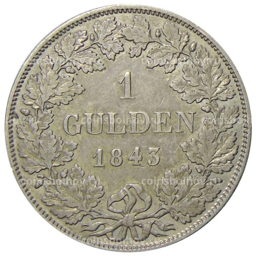 Монета 1 гульден 1843 года Германские государства — Бавария (вид 2)