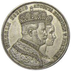 Монета 1 талер 1861 года Германские государства — Пруссия — Коронация Вильгельма I и Августы (аверс)