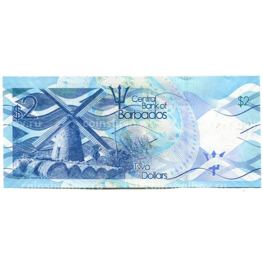 Банкнота 2 доллара 2018 года Барбадос (вид 2)