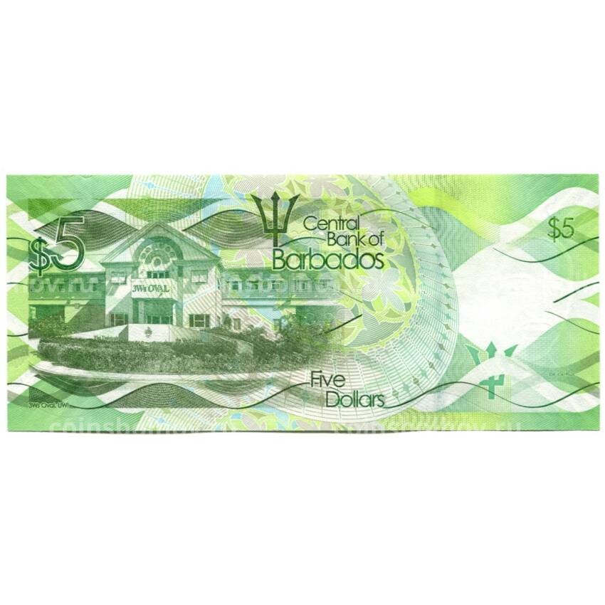 Банкнота 5 долларов 2018 года Барбадос (вид 2)
