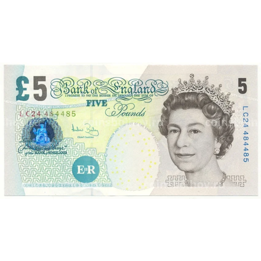 Банкнота 5 фунтов Великобритания