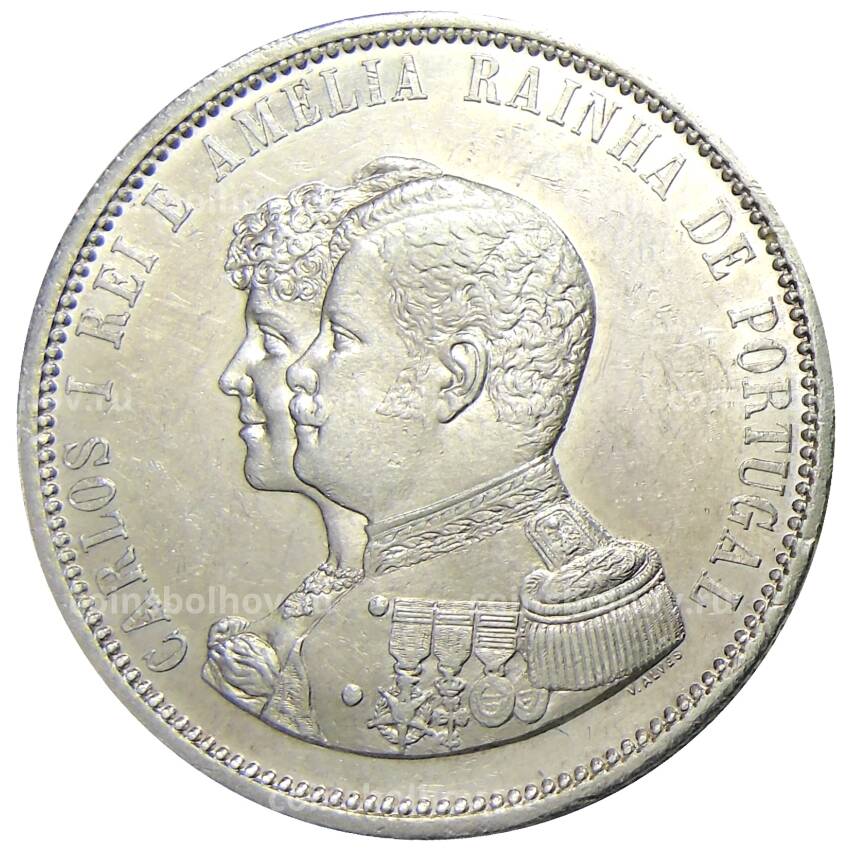 Монета 1000 рейс 1898 года Португалия — 400 лет Открытия Индии