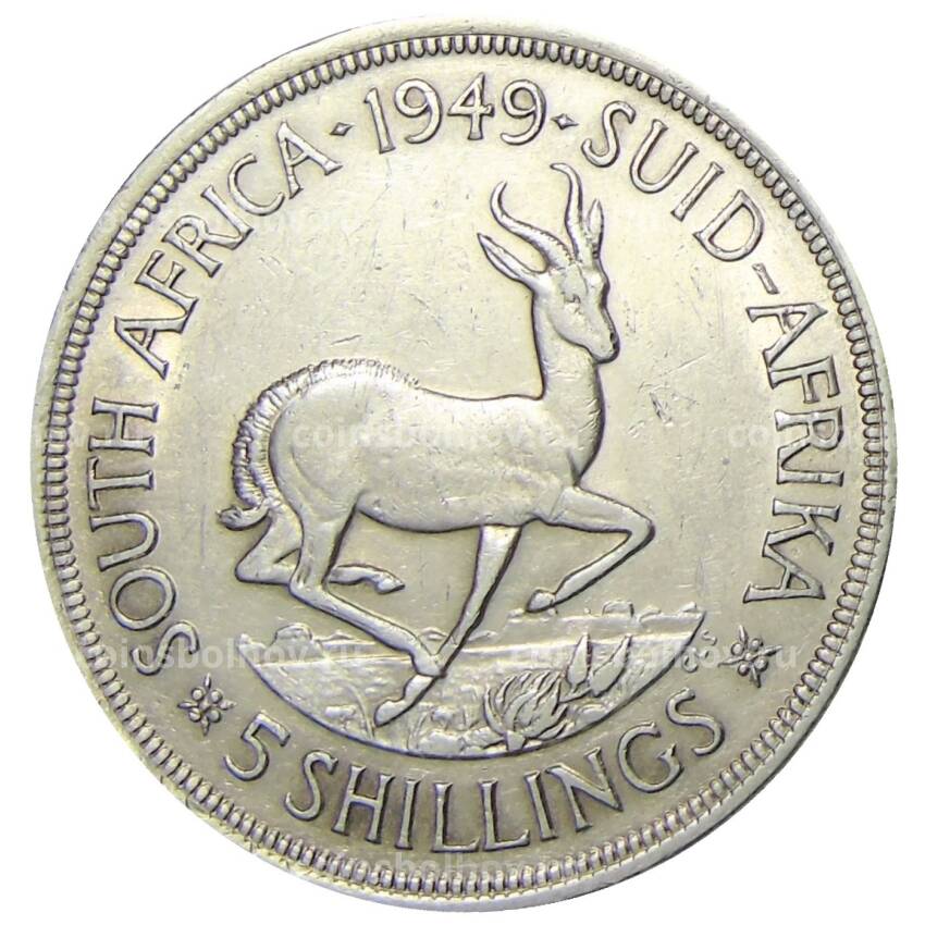 Монета 5 шиллингов 1949 года ЮАР
