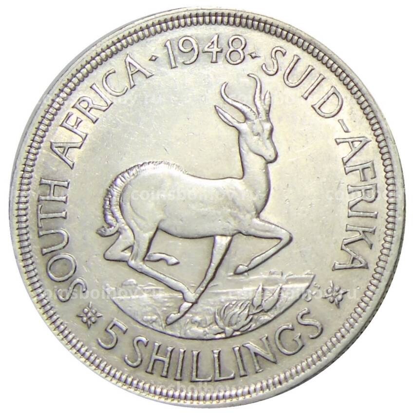 Монета 5 шиллингов 1948 года ЮАР