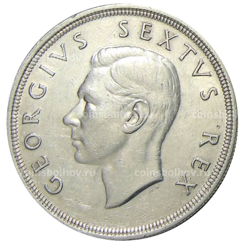 Монета 5 шиллингов 1948 года ЮАР (вид 2)