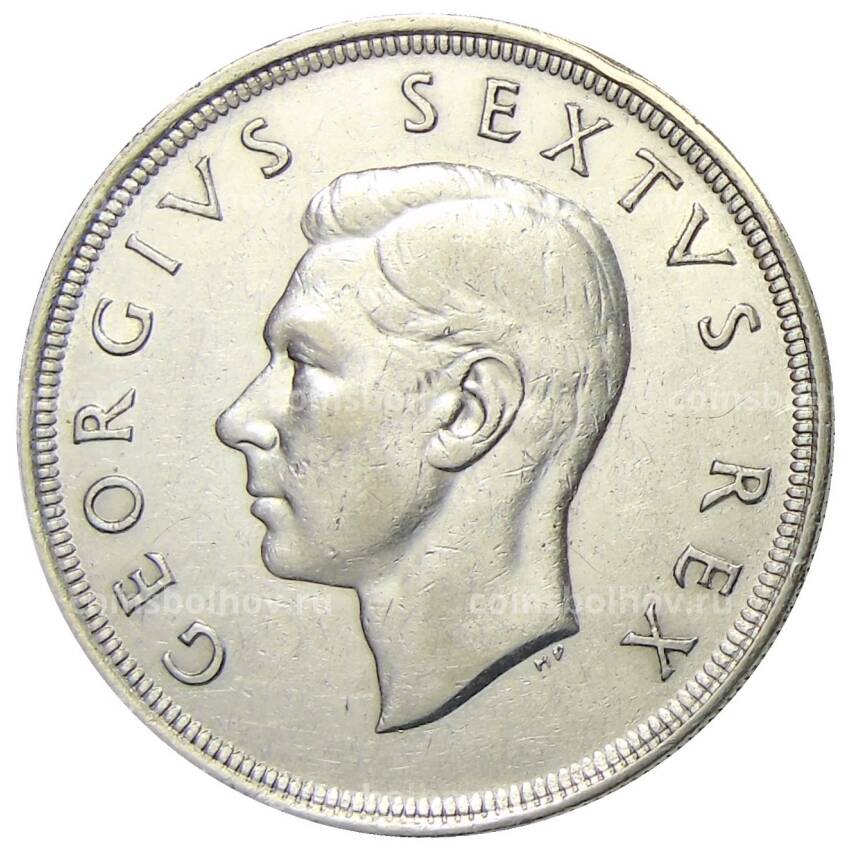 Монета 5 шиллингов 1951 года ЮАР (вид 2)