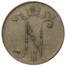 Монета 5 пенни 1916 года Русская Финляндия (реверс)