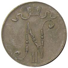 Монета 5 пенни 1916 года Русская Финляндия (реверс)