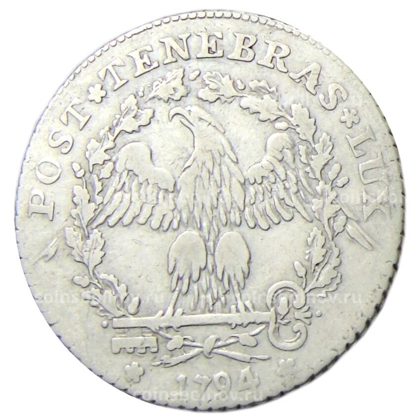 Монета 15 солей 1794 года Женевская республика (вид 2)