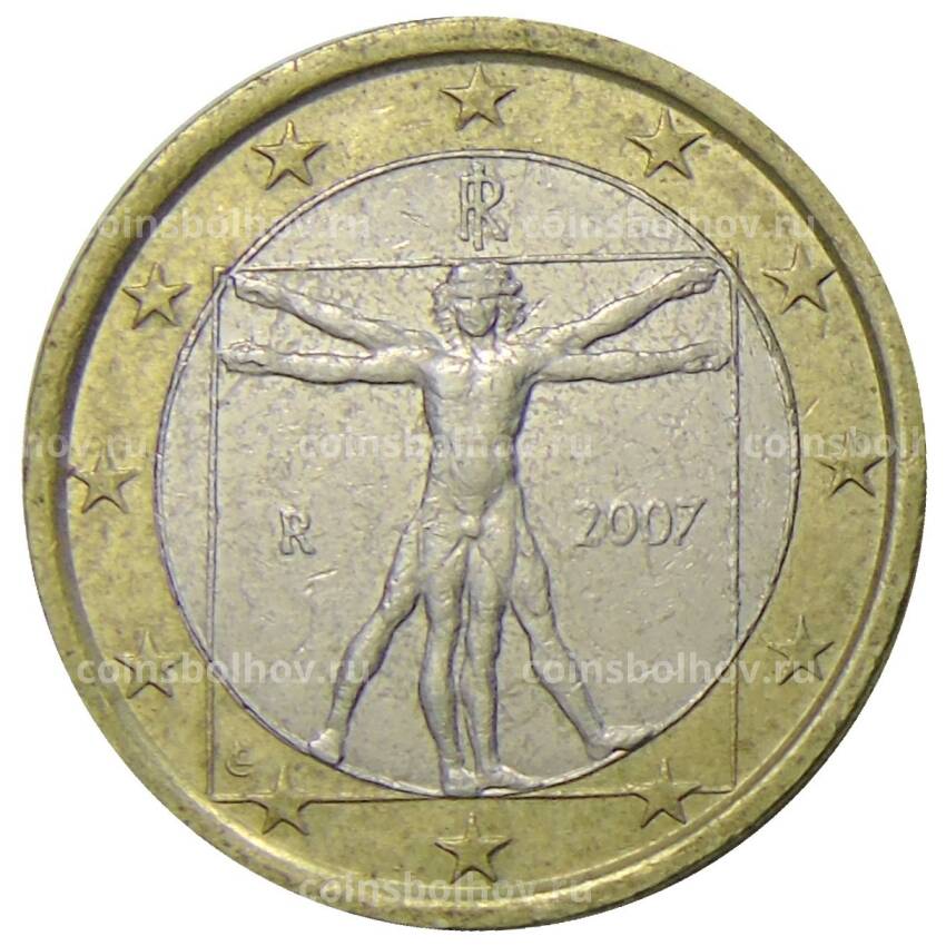 Монета 1 евро 2007 года Италия