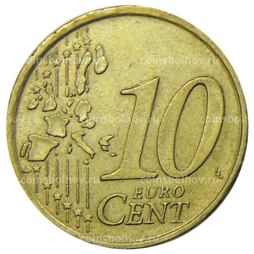Монета 10 евроцентов 2002 года Италия (вид 2)