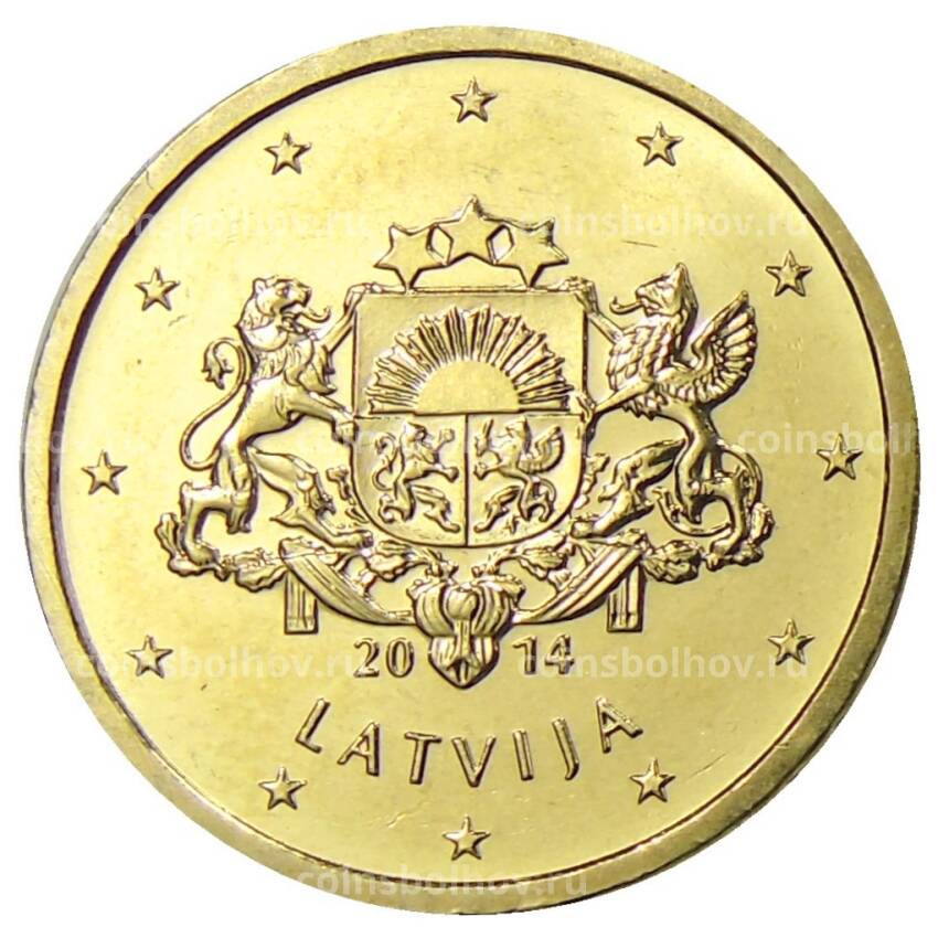 Монета 10 евроцентов 2014 года Латвия