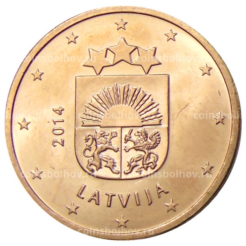 Монета 5 евроцентов 2014 года Латвия