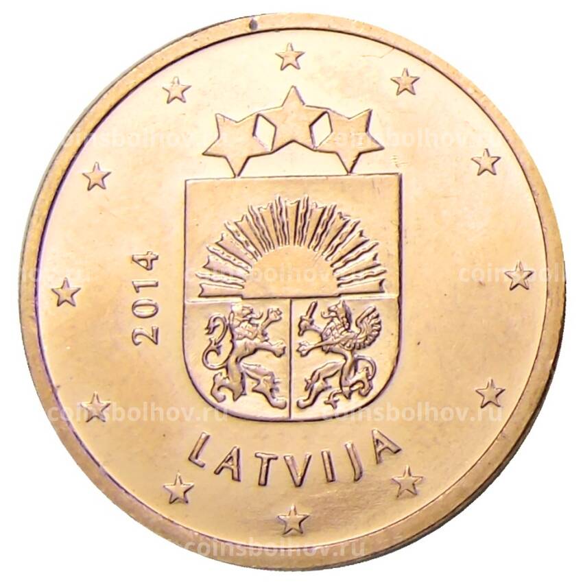 Монета 5 евроцентов 2014 года Латвия