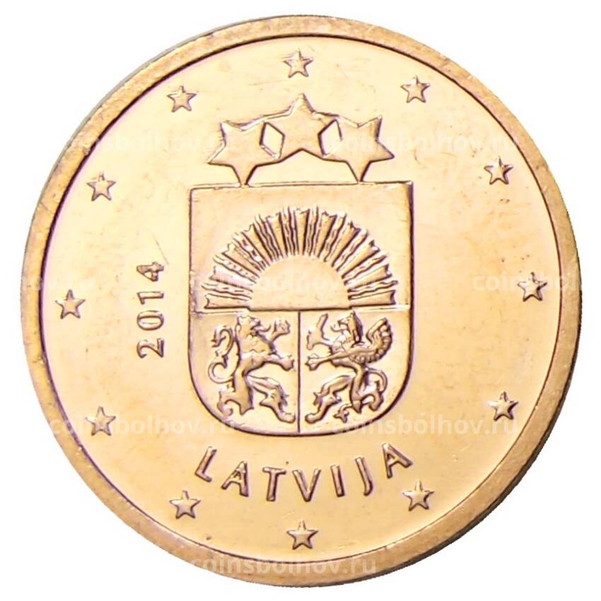 Монета 2 евроцента 2014 года Латвия