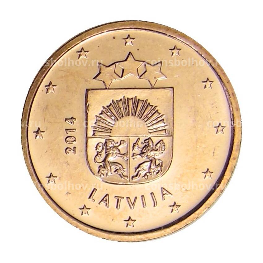 Монета 1 евроцент 2014 года Латвия