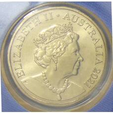 Монета 1 доллар 2021 года Австралия — Буква Q (в конверте с маркой) (реверс)