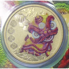 Монета 1 доллар 2020 года Тувалу — Китайский Новый год (в конверте с маркой) (аверс)