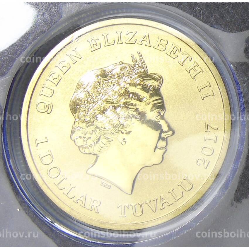 Монета 1 доллар 2017 года Тувалу — Фестиваль Дивали (в конверте с маркой) (вид 2)