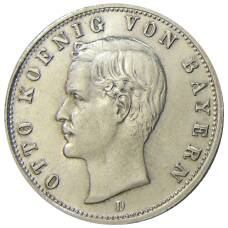 Монета 2 марки 1904 года D Германия (Бавария) (аверс)