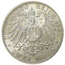 Монета 2 марки 1904 года D Германия (Бавария) (реверс)