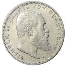 Монета 3 марки 1909 года F Германия (Вюртемберг) (аверс)