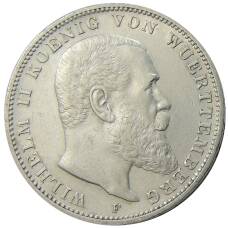 Монета 3 марки 1909 года F Германия (Вюртемберг) (аверс)