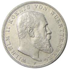 Монета 3 марки 1910 года F Германия (Вюртемберг) (аверс)