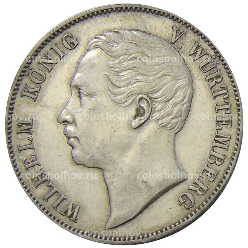 Монета 1 союзный  талер 1862 года Германские государства — Вюртемберг (вид 2)