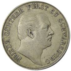 Монета 1 союзный талер 1862 года Германские государства —  Шварцбург- Рудольфштадт (аверс)