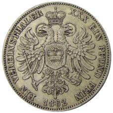 Монета 1 союзный талер 1862 года Германские государства —  Шварцбург- Рудольфштадт (реверс)