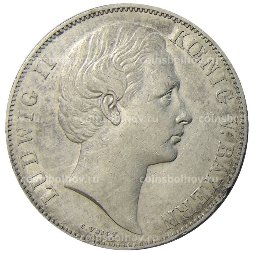 Монета 1 союзный талер 1866 года Германские государства — Бавария (вид 2)