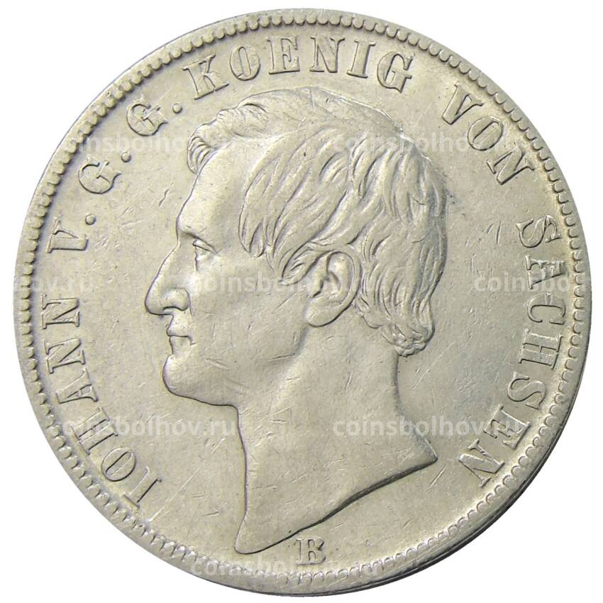 Монета 1 талер 1871 года B Германские государства —  Саксония (вид 2)