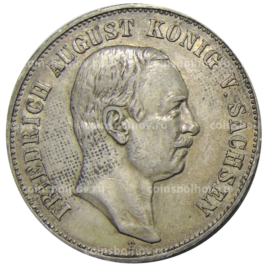 Монета 5 марок 1907 года Е Германия (Саксония)
